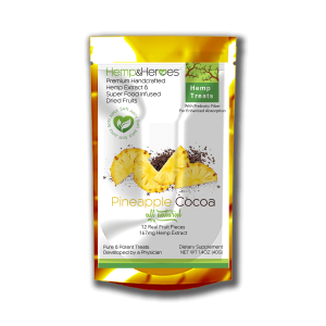 Hemp Extract with CBD Edibles 100mg | Pineapple & Cocoa (12 pieces)